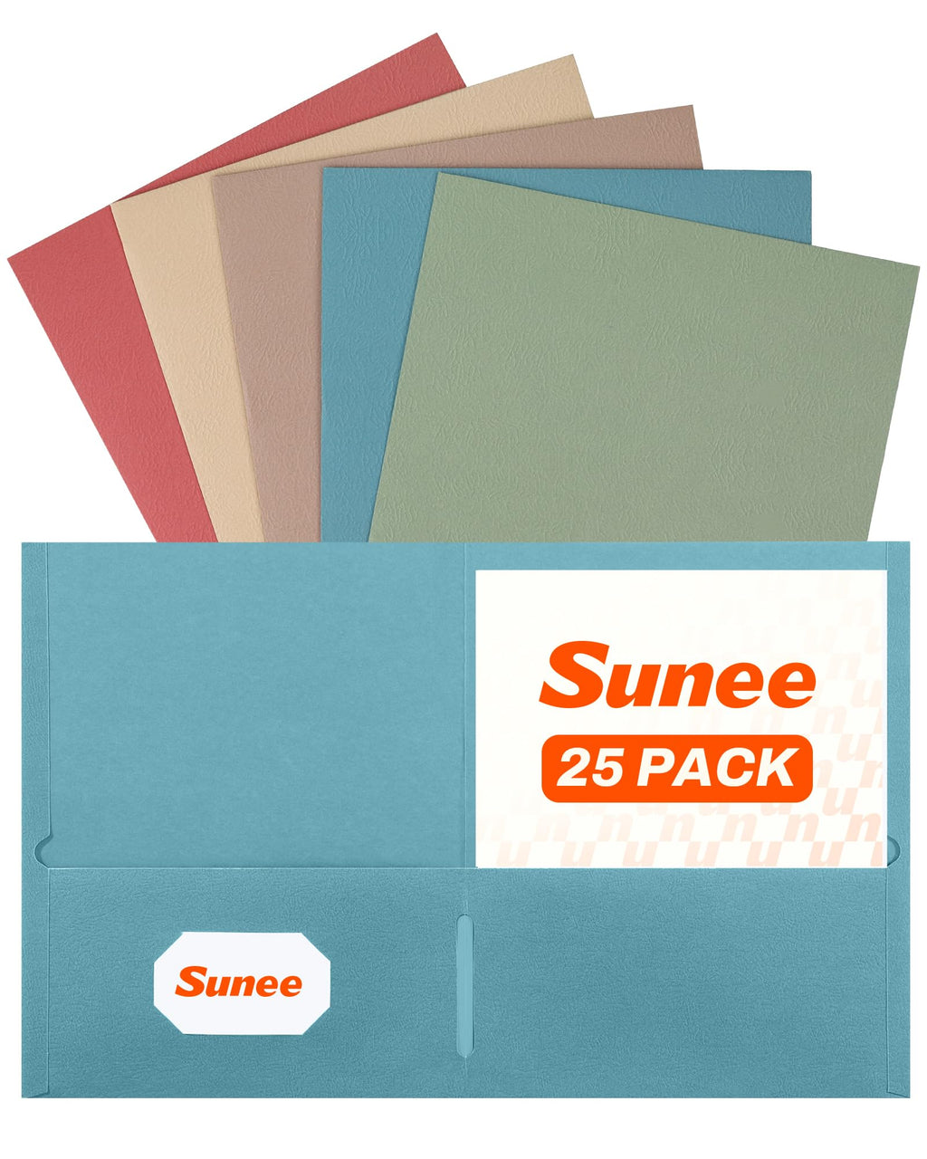 SUNEE Folders with Pockets(25 Pack, Assorted Colors)