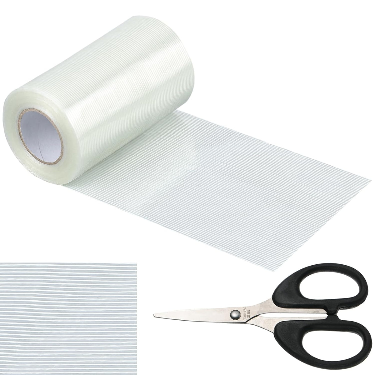 5Inch × 70FT RV Awning Repair Tape with Scissors, Outdoor Heavy Duty Repair Tape for Tarp