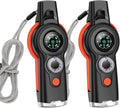 7-in-1 Emergency Survival Whistle with Lanyard, Safety Whistle with Compass