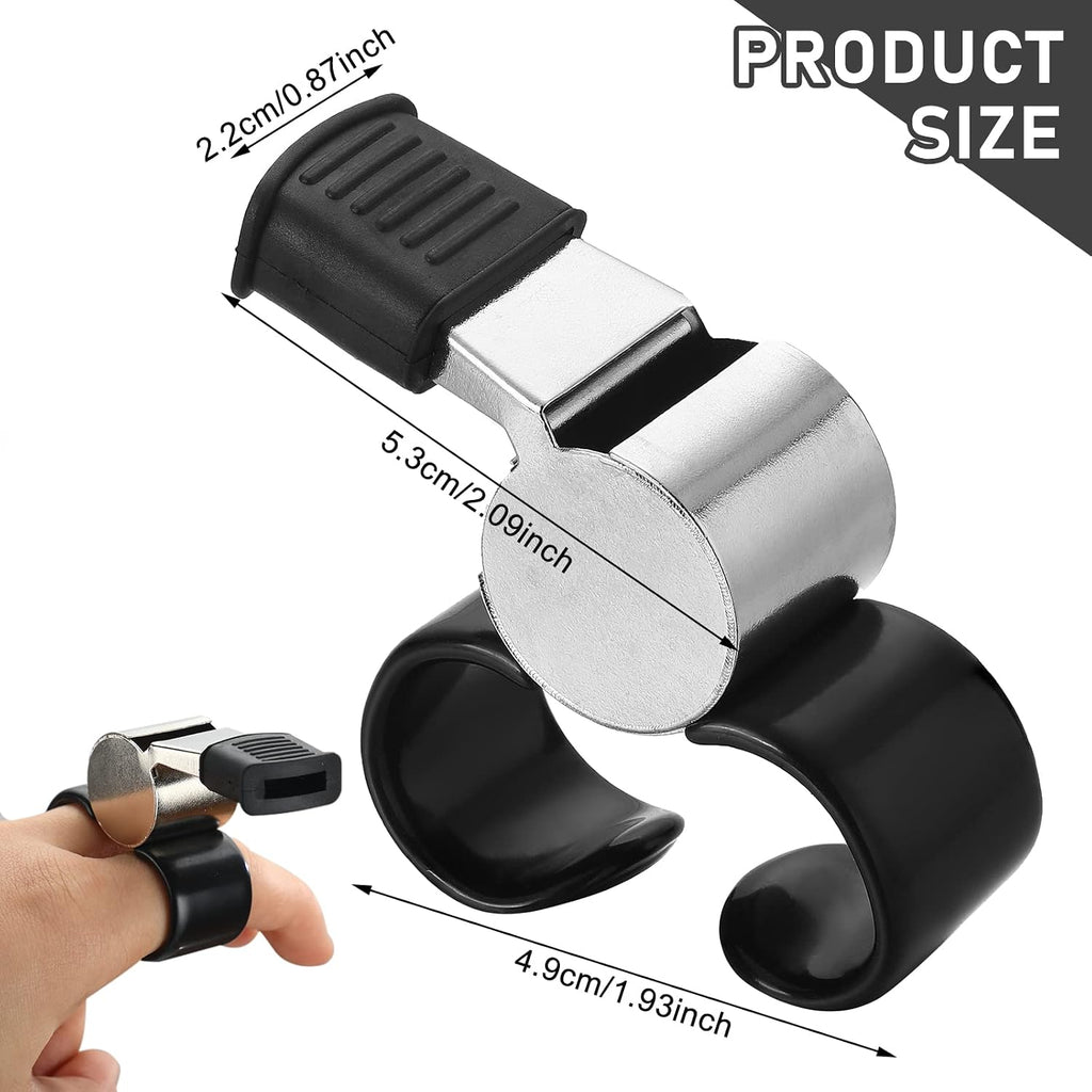 Kathfly 2 Pcs Hockey Referee Whistle Finger Grip, Metallic Loud Sports
