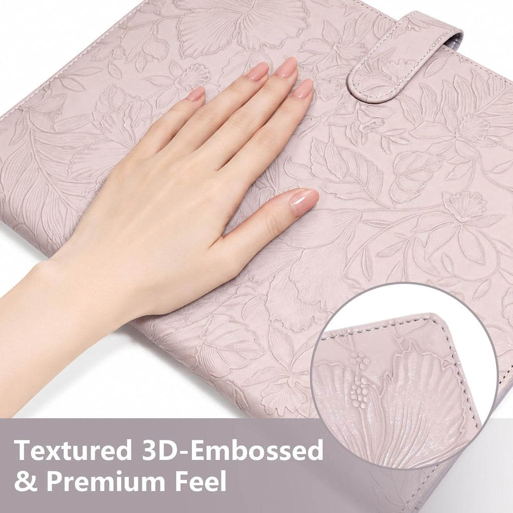 Professional Padfolio Portfolio Binder, Textured Embossing Faux Leather