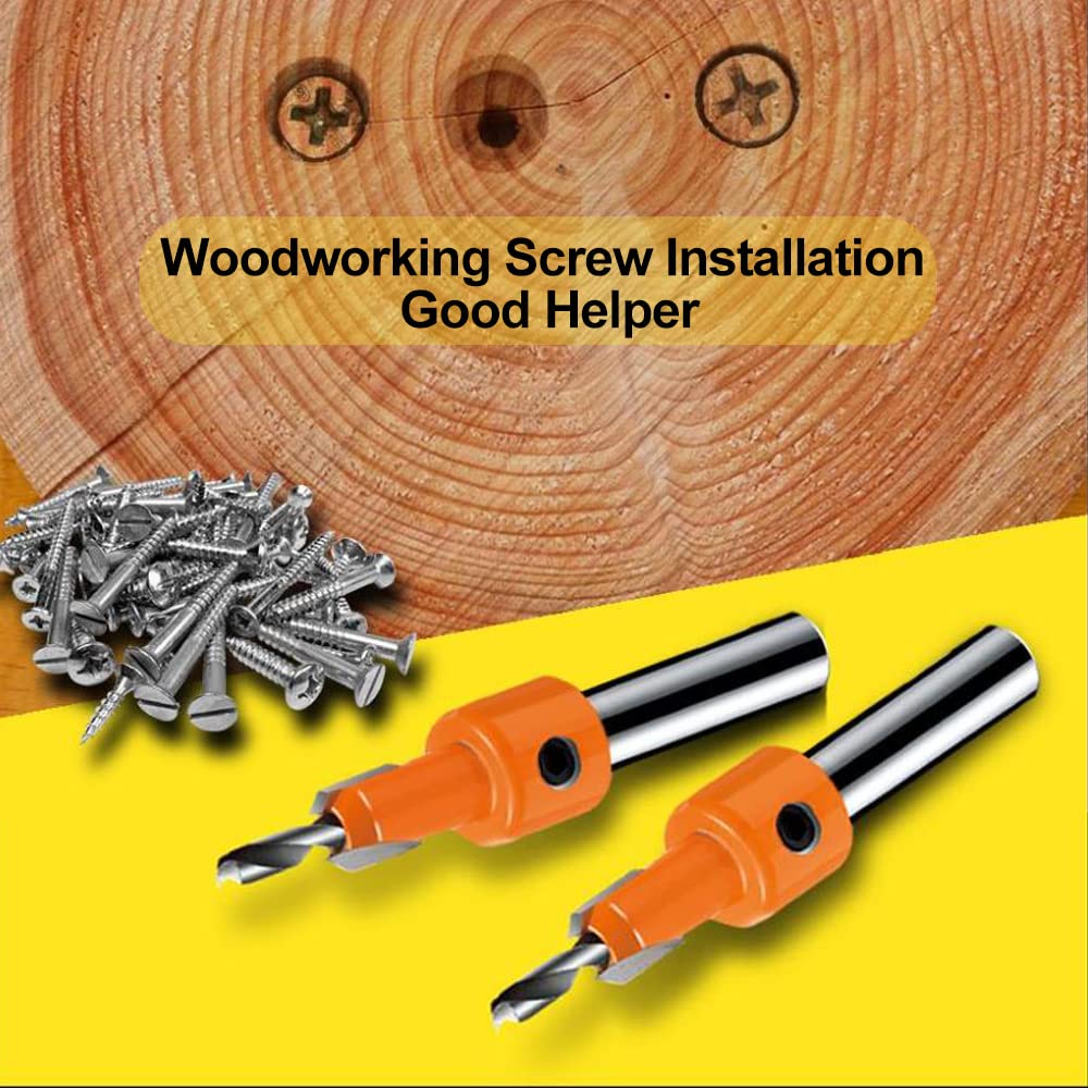 10Pcs Wood Countersink Drill Bit Set for Wood with 5Pcs Extra Pilot Bit