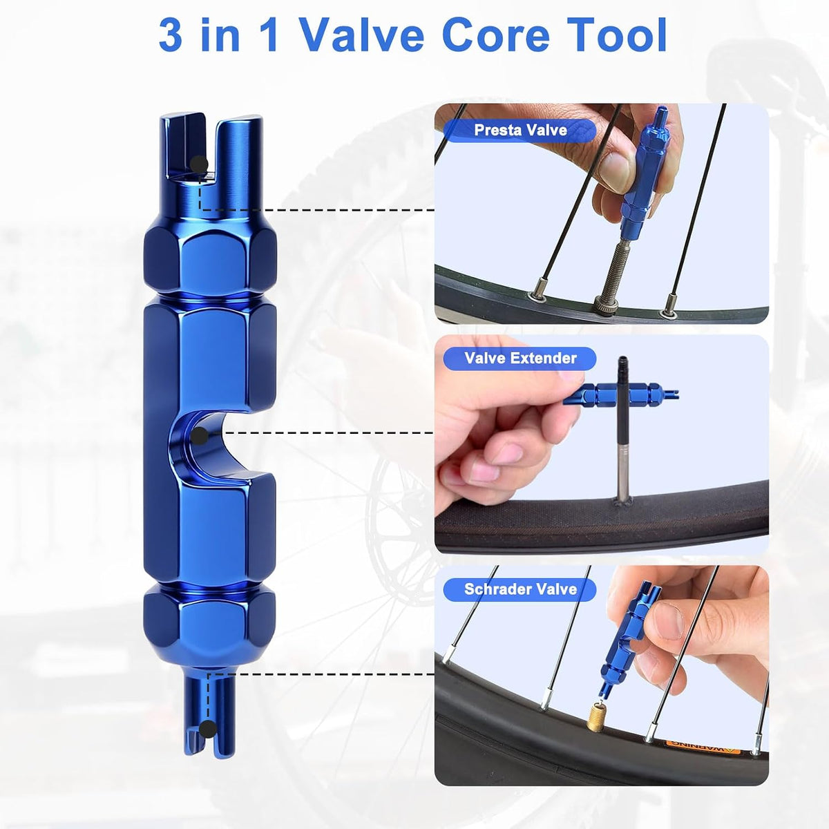 Linkstyle Valve Core Removal Tool Kit: 20PCS Presta Schrader Valve Cores