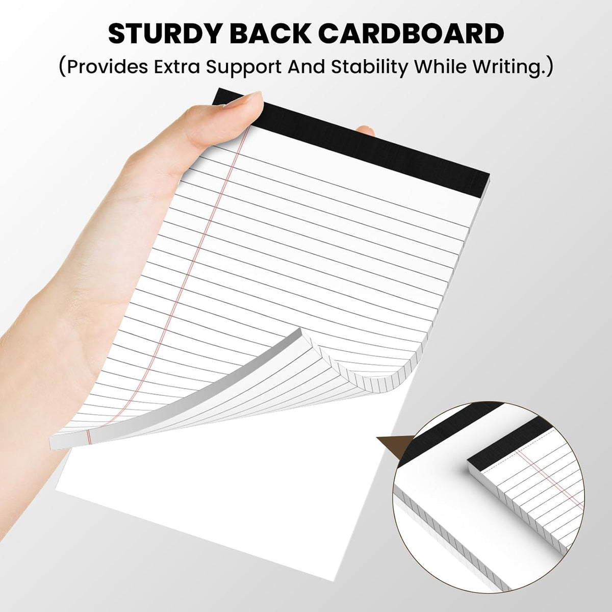 12 Pack Notepads 5x8, White, Small Legal Pads, Perforated Notebook