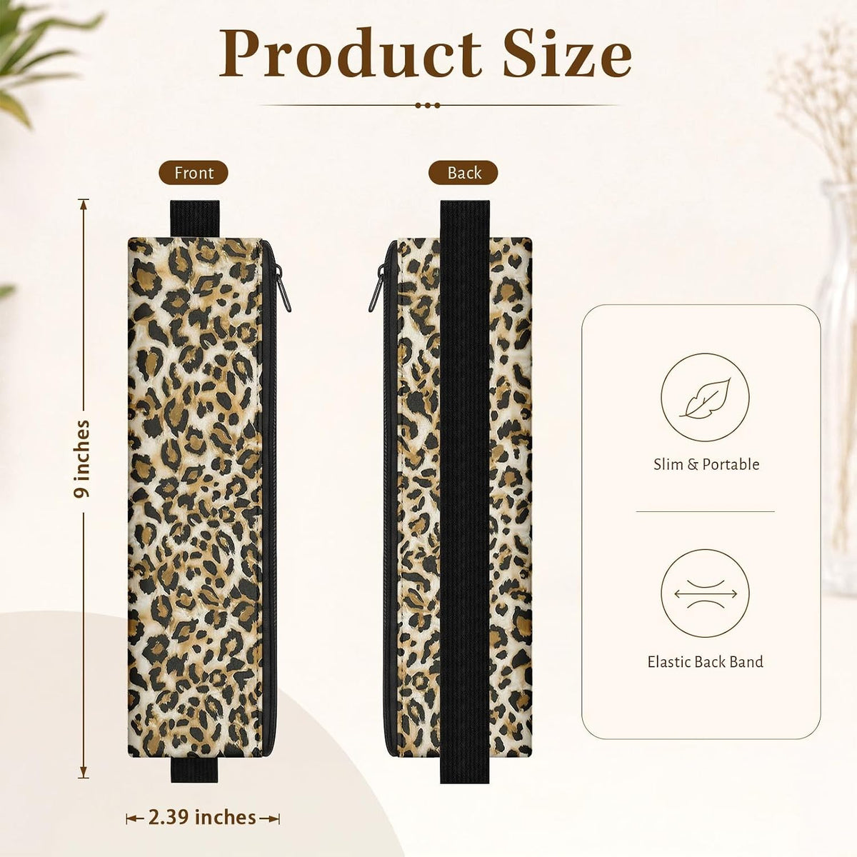 4 Pack Leopard Elastic Pen Holder for Notebooks