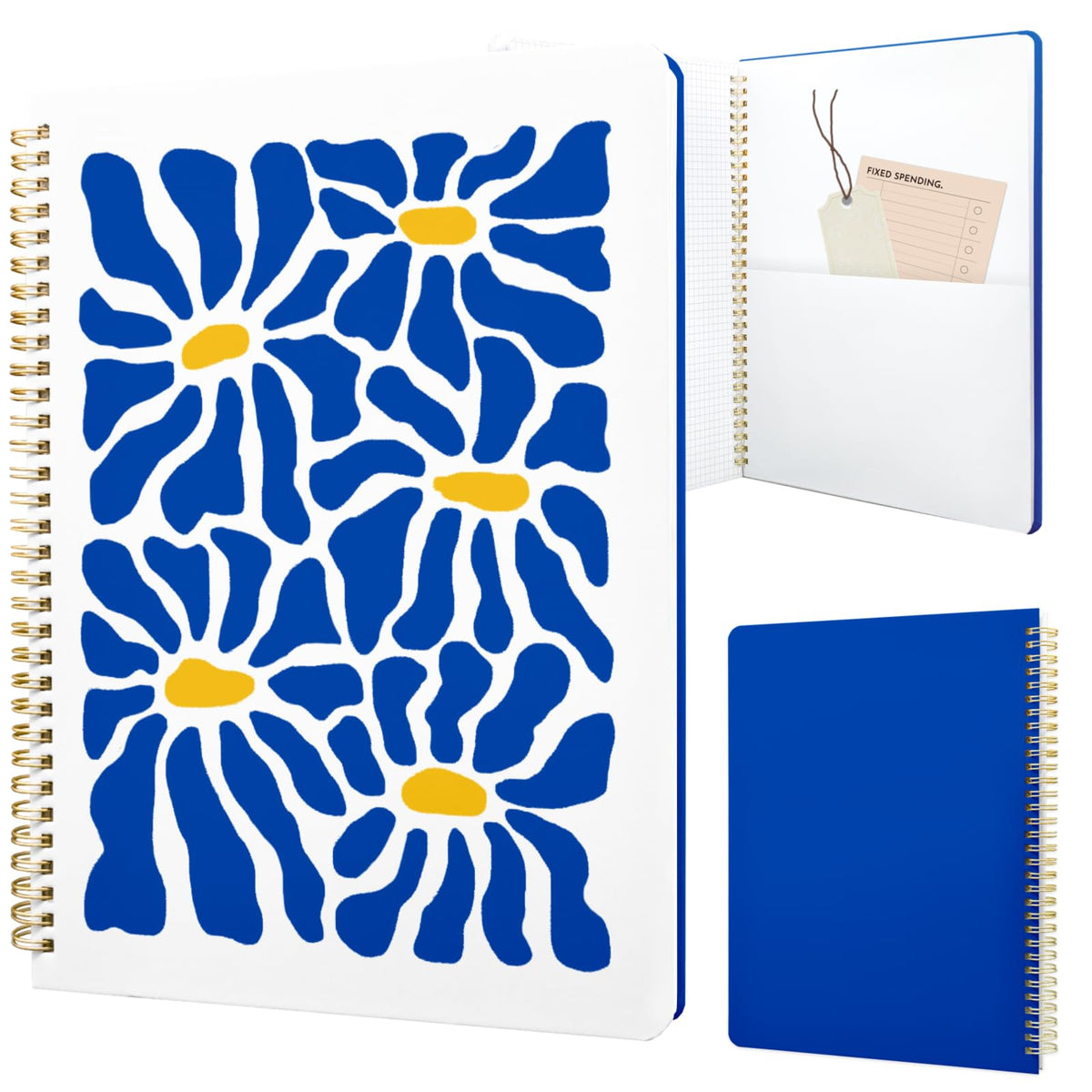 Cute Spiral Notebook 8.5 x 11 Graph Paper Journal A4, Plant Flower