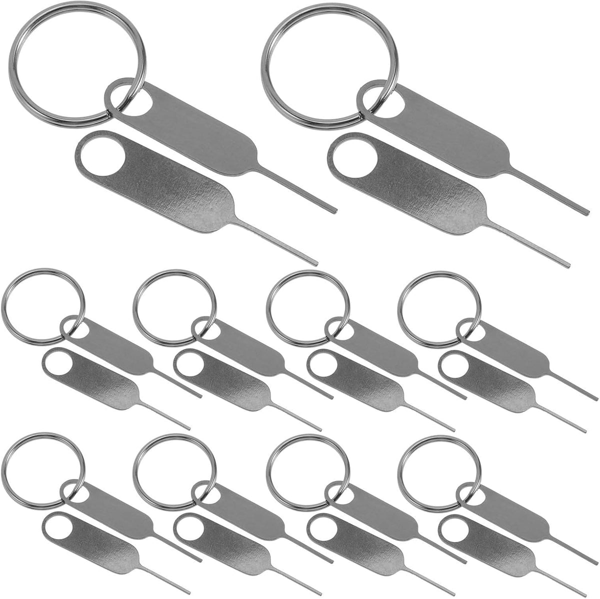 20pcs Phone Sim Card Removal Tool Eject Pin with Keyring