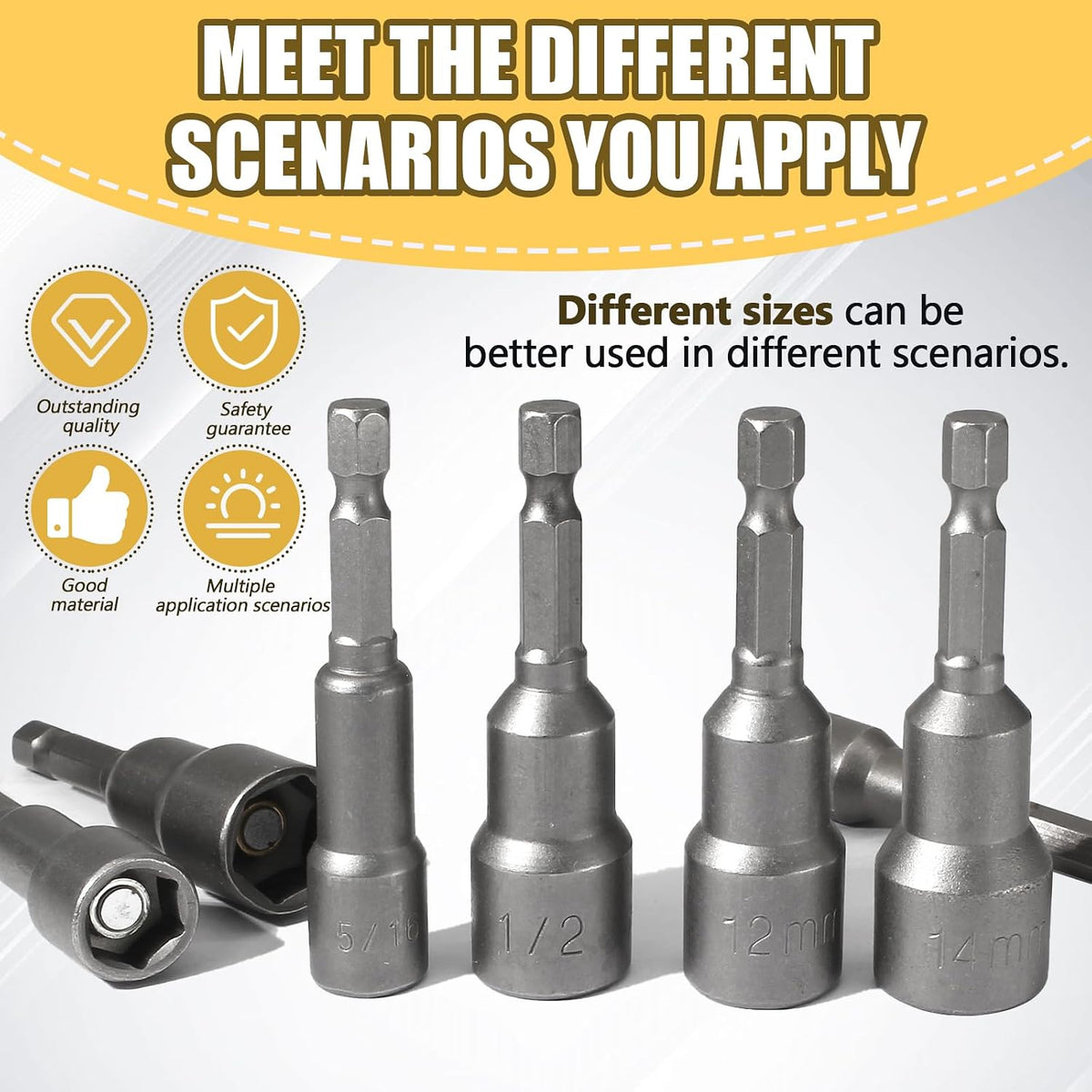 12Pcs Metric Magnetic Nuts Driver Impact Driver Drill Bits