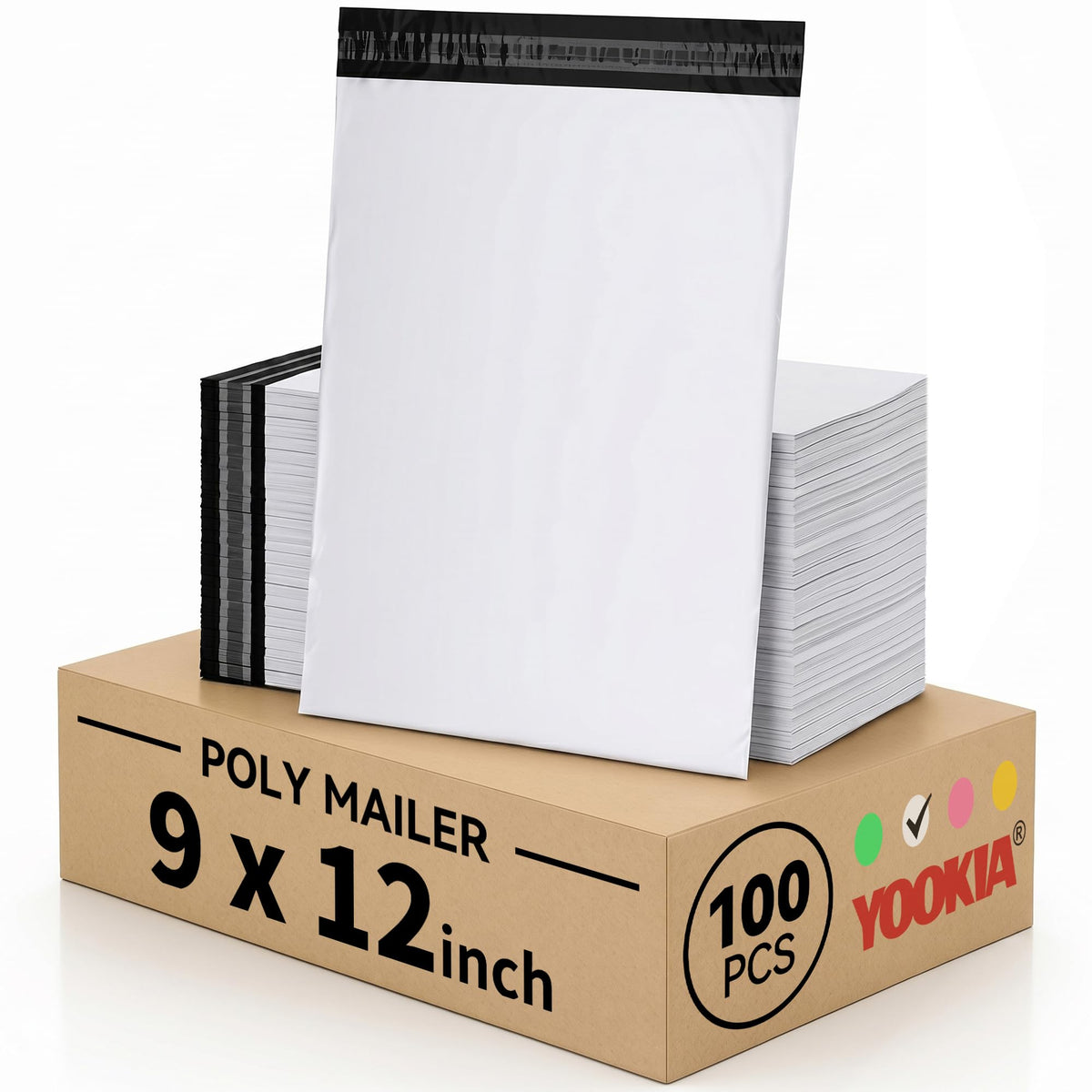 10x13" Poly Mailers 100PCS, 5-Layer Self-Seal Waterproof Shipping Bags for Clothes, Books