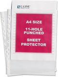 C-Line Size A4 Sheet Protectors, Standard Gauge, 8.25 x 11.75 inches, 50 per Box (08037)