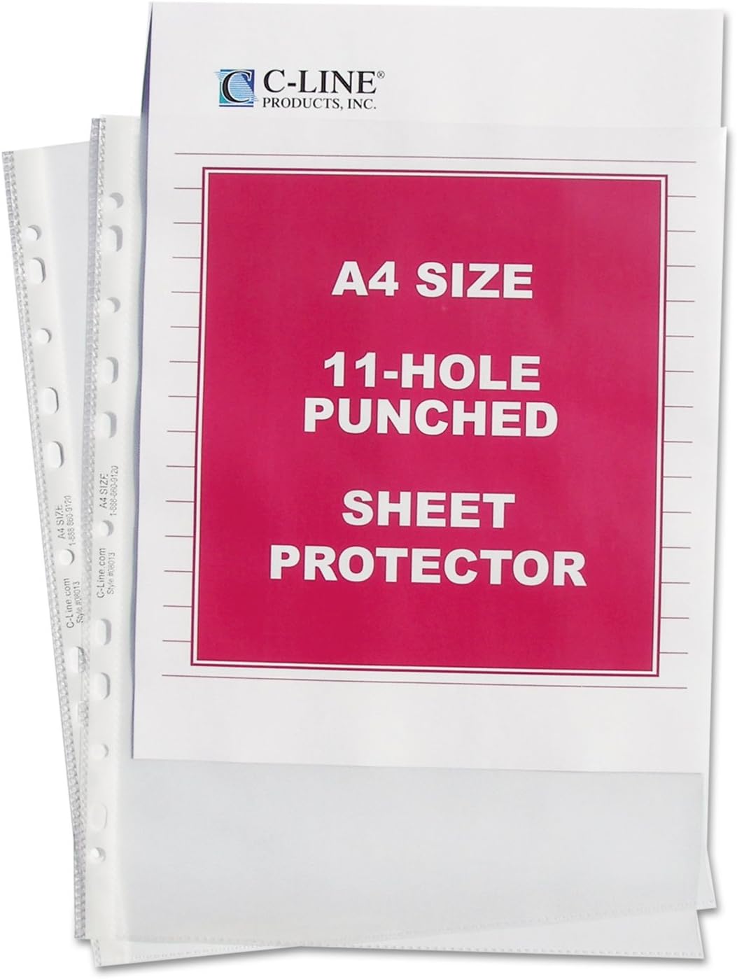 C-Line Size A4 Sheet Protectors, Standard Gauge, 8.25 x 11.75 inches, 50 per Box (08037)