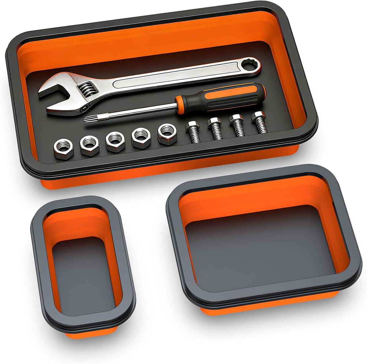 3-Piece Foldable Magnetic Parts Tray Set