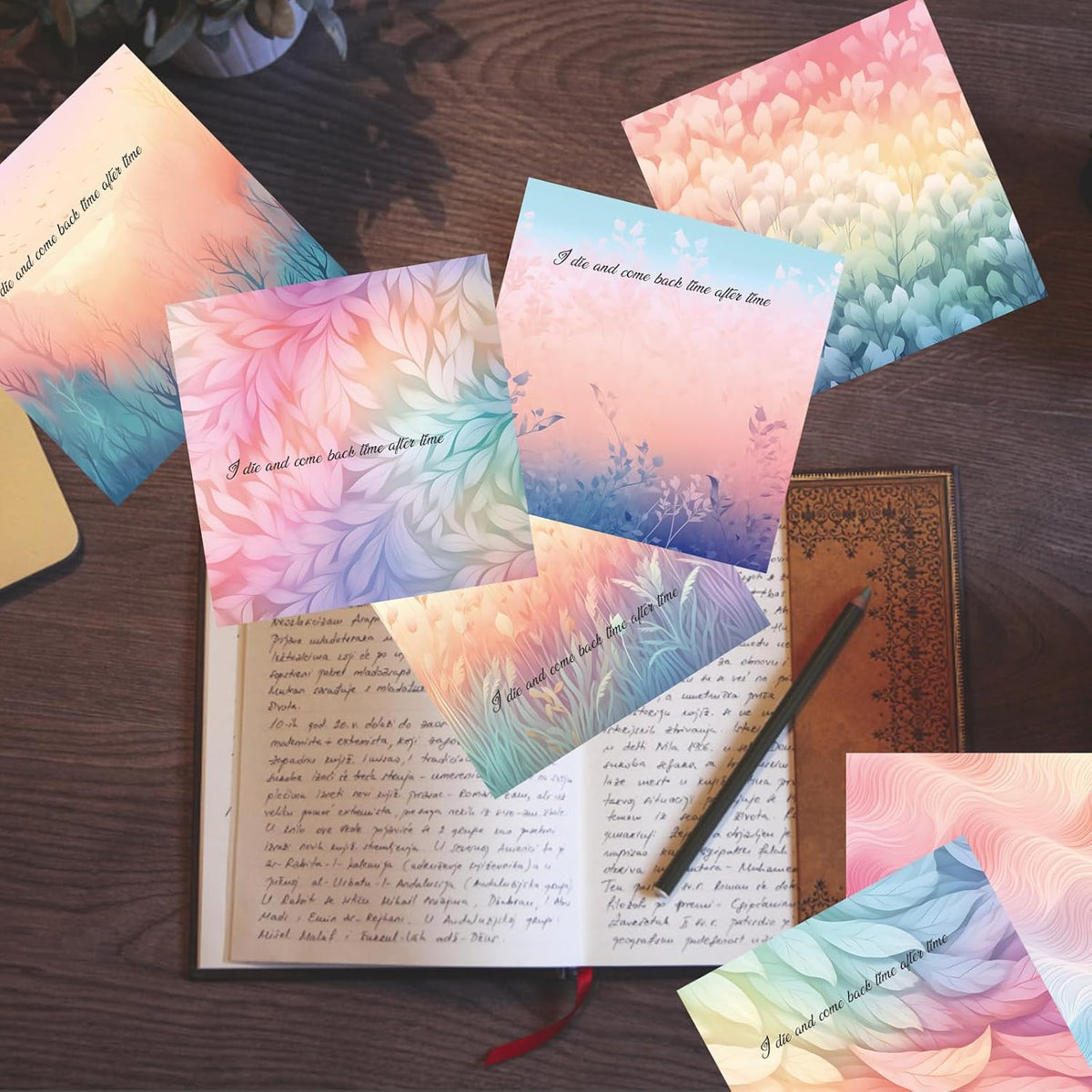 9 Dreamy Pastel Gradient Sticky Notes - Self-Adhesive Note Pads & Memo Notes for School