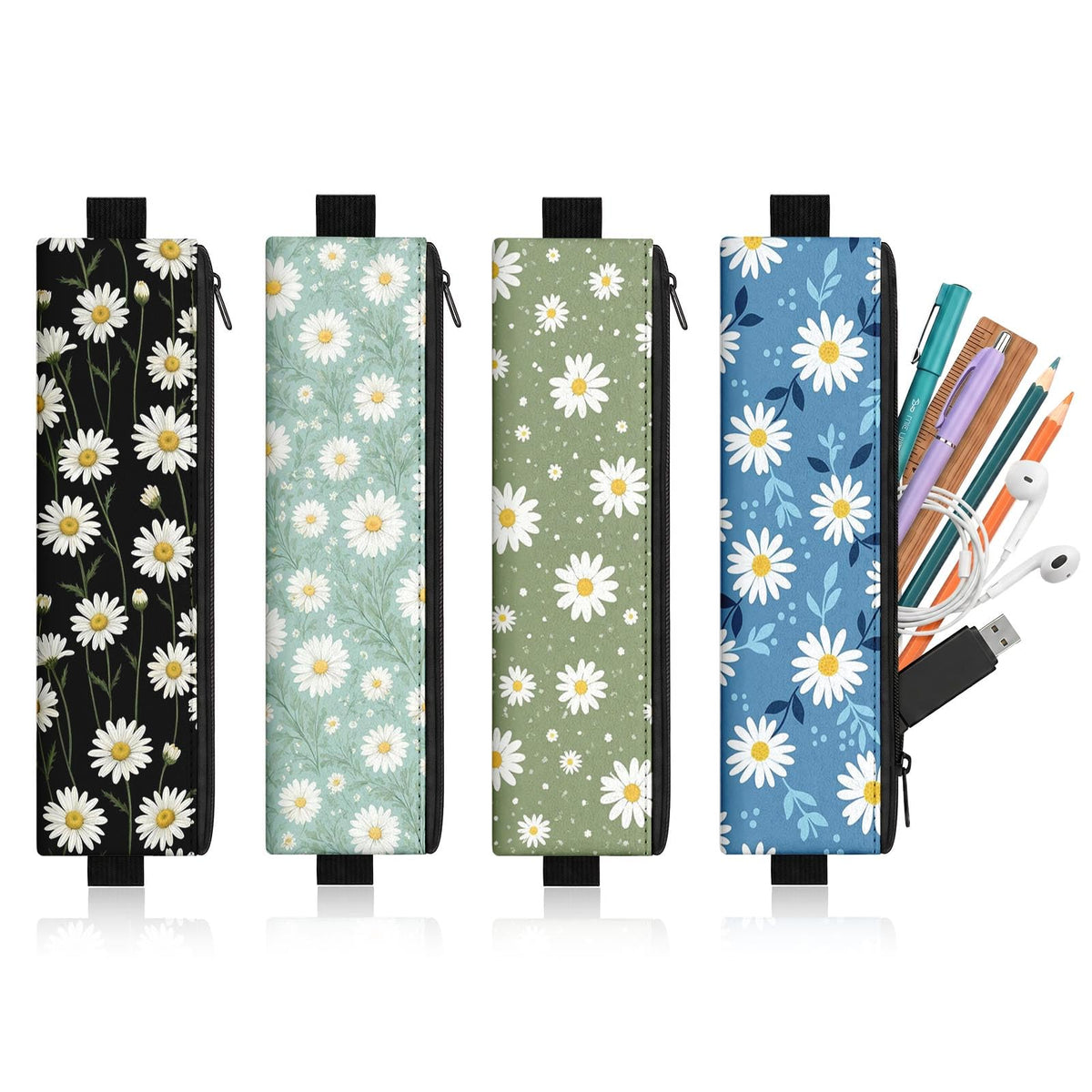4 Pack Leopard Elastic Pen Holder for Notebooks
