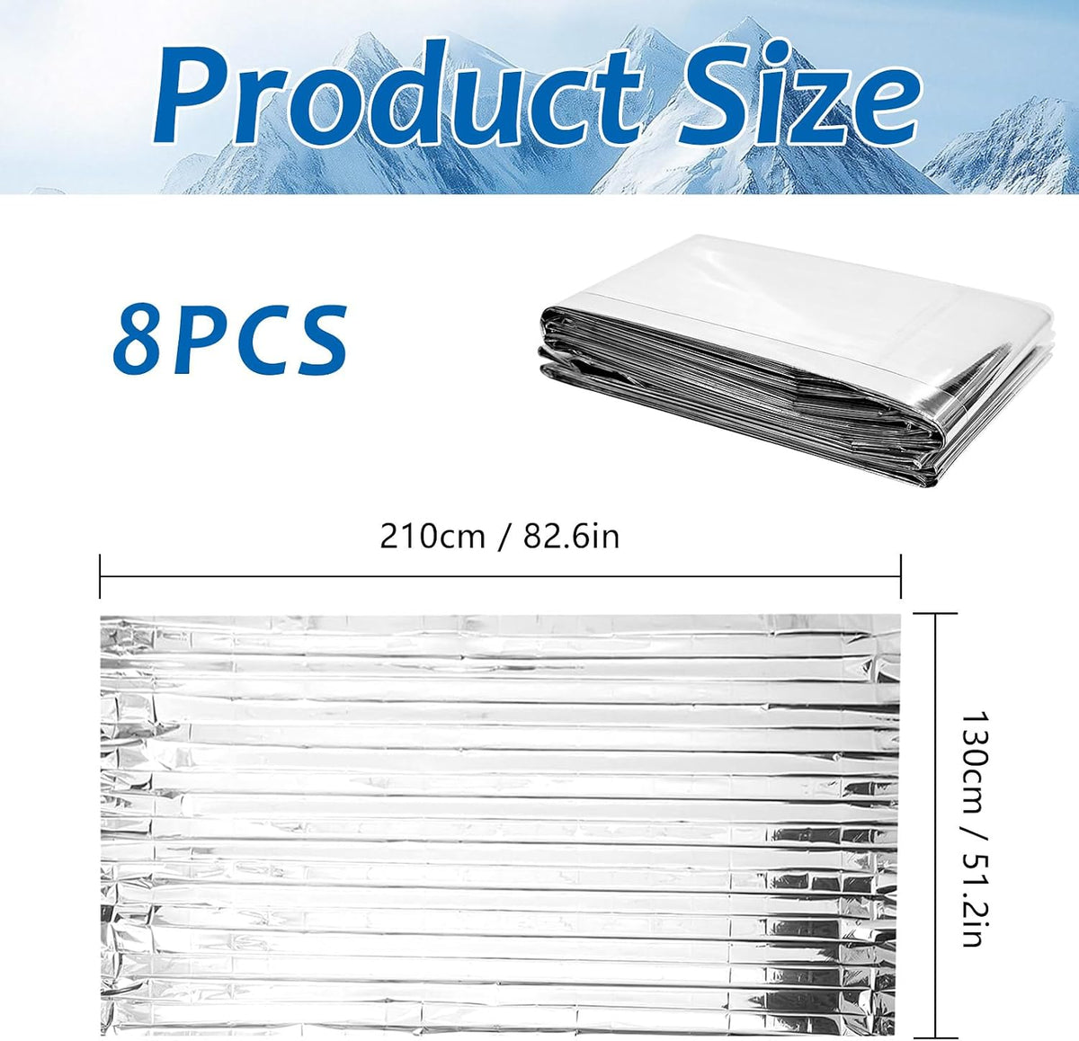 20 Pcs Emergency Mylar Thermal Blanket,High Reflectivity Survival Blanket