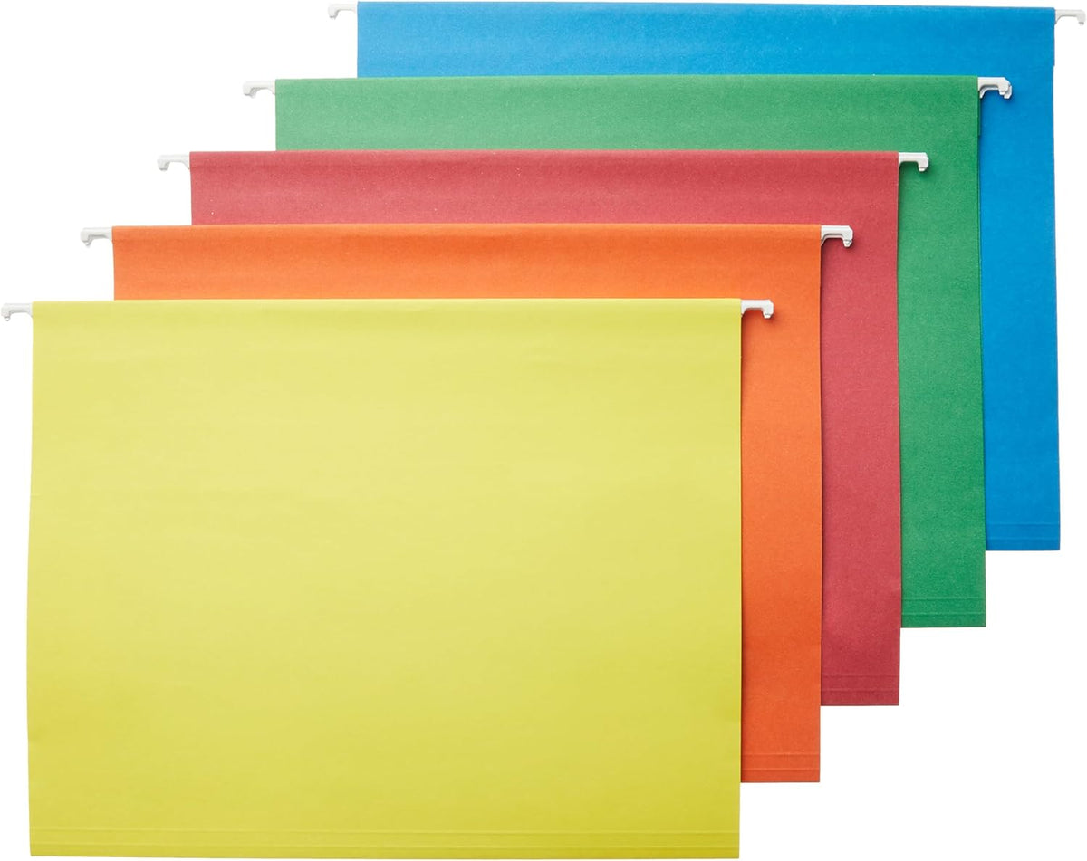 Amazon Basics Hanging File Folders with Adjustable Tabs
