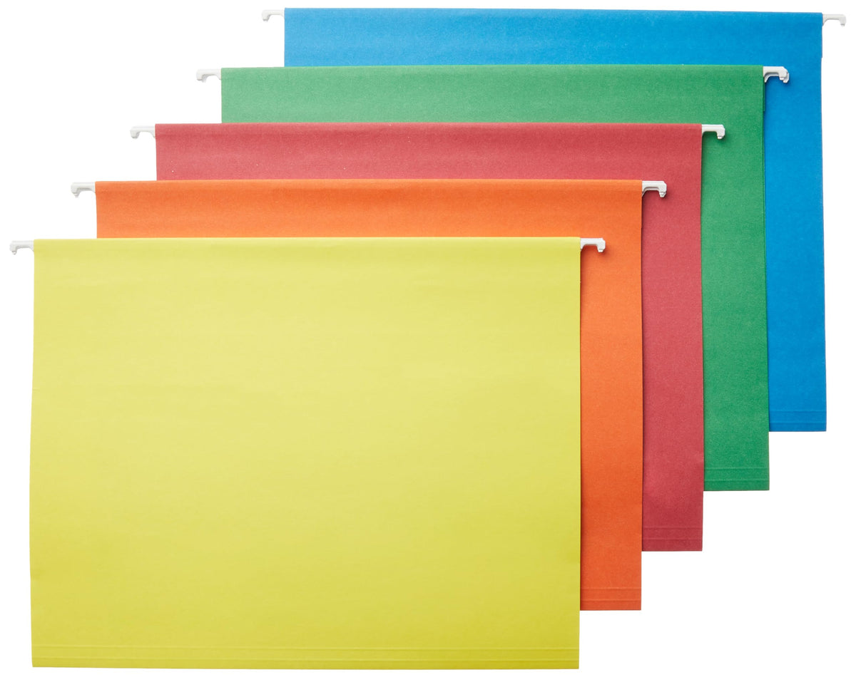 Amazon Basics Hanging File Folders with Adjustable Tabs