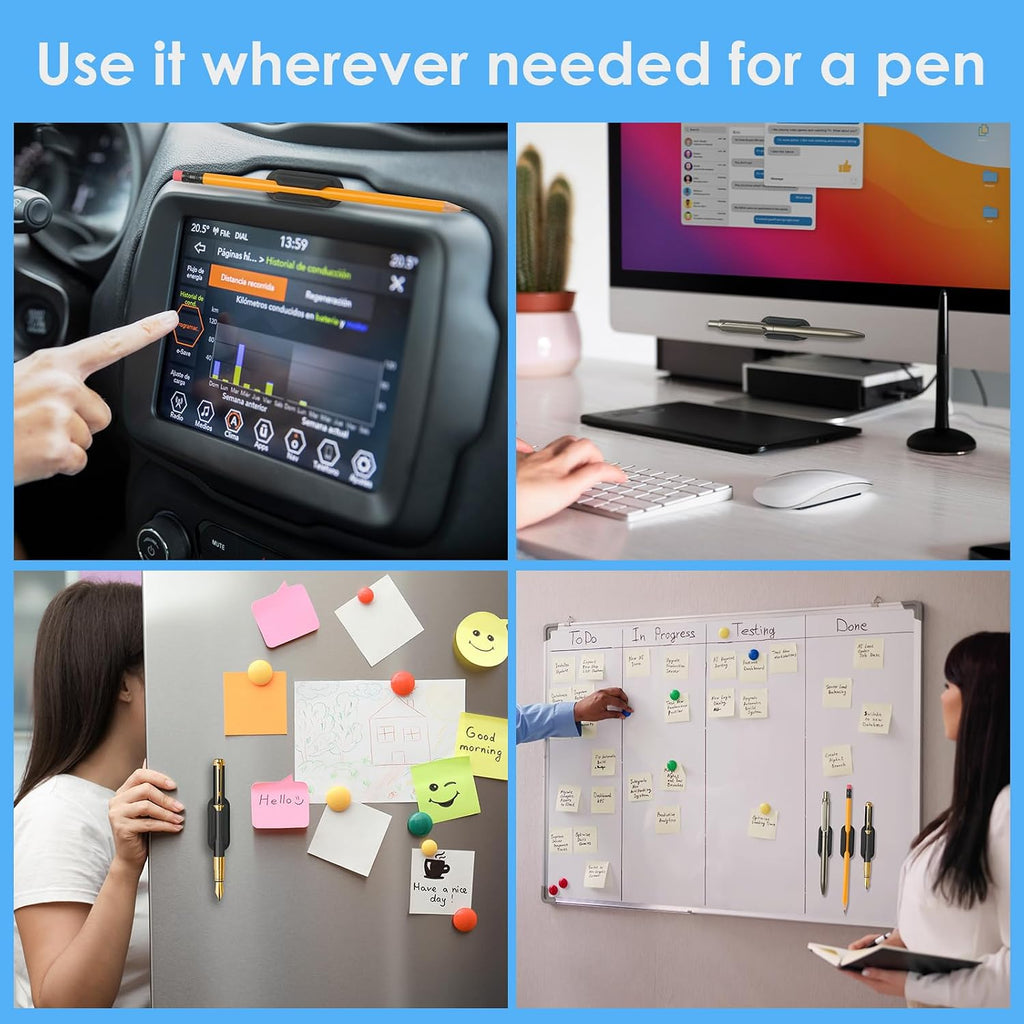 VZZNN 20 Pack Adhesive Pencil Holders for Desk Flexible Silicone Pen Holder Marker