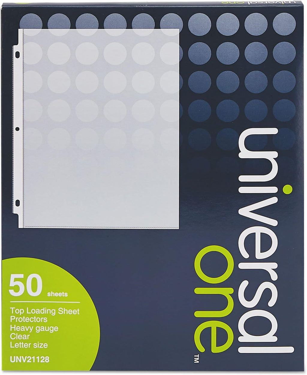 Universal 21128 Top-Load Poly Sheet Protectors, Heavy Gauge, Clear, 50/Pack