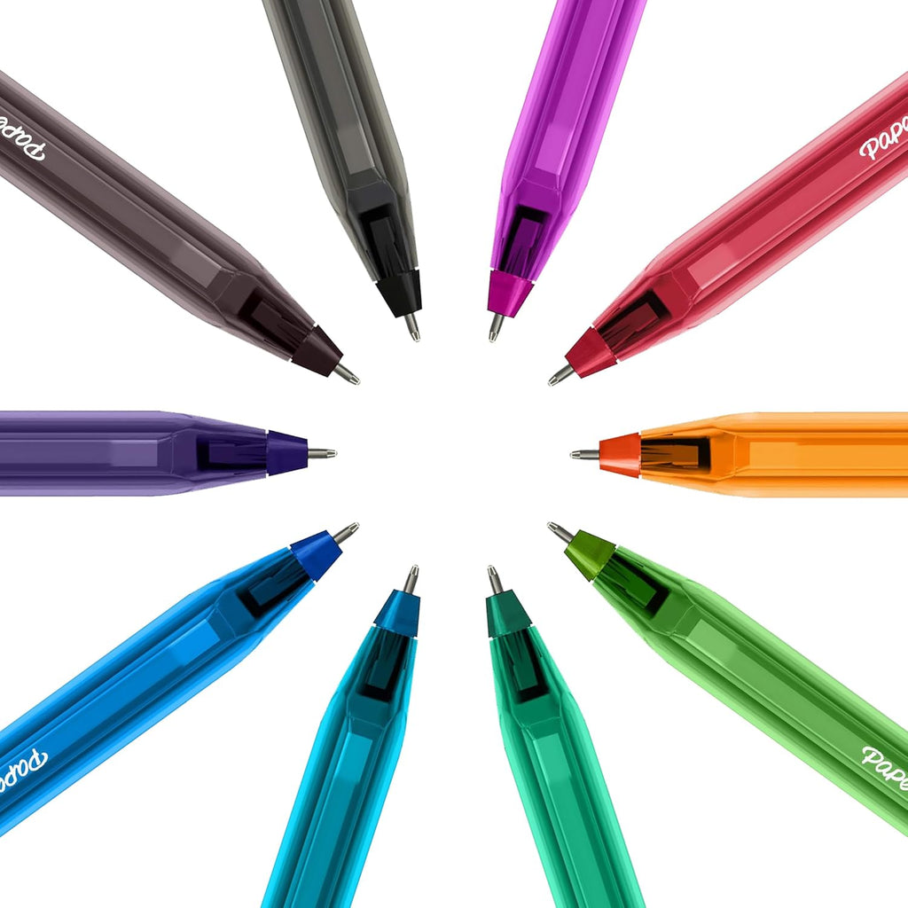 Paper Mate InkJoy 100ST Ballpoint Pens | Medium Point (1.0mm) | Fun Colours | 10 Count