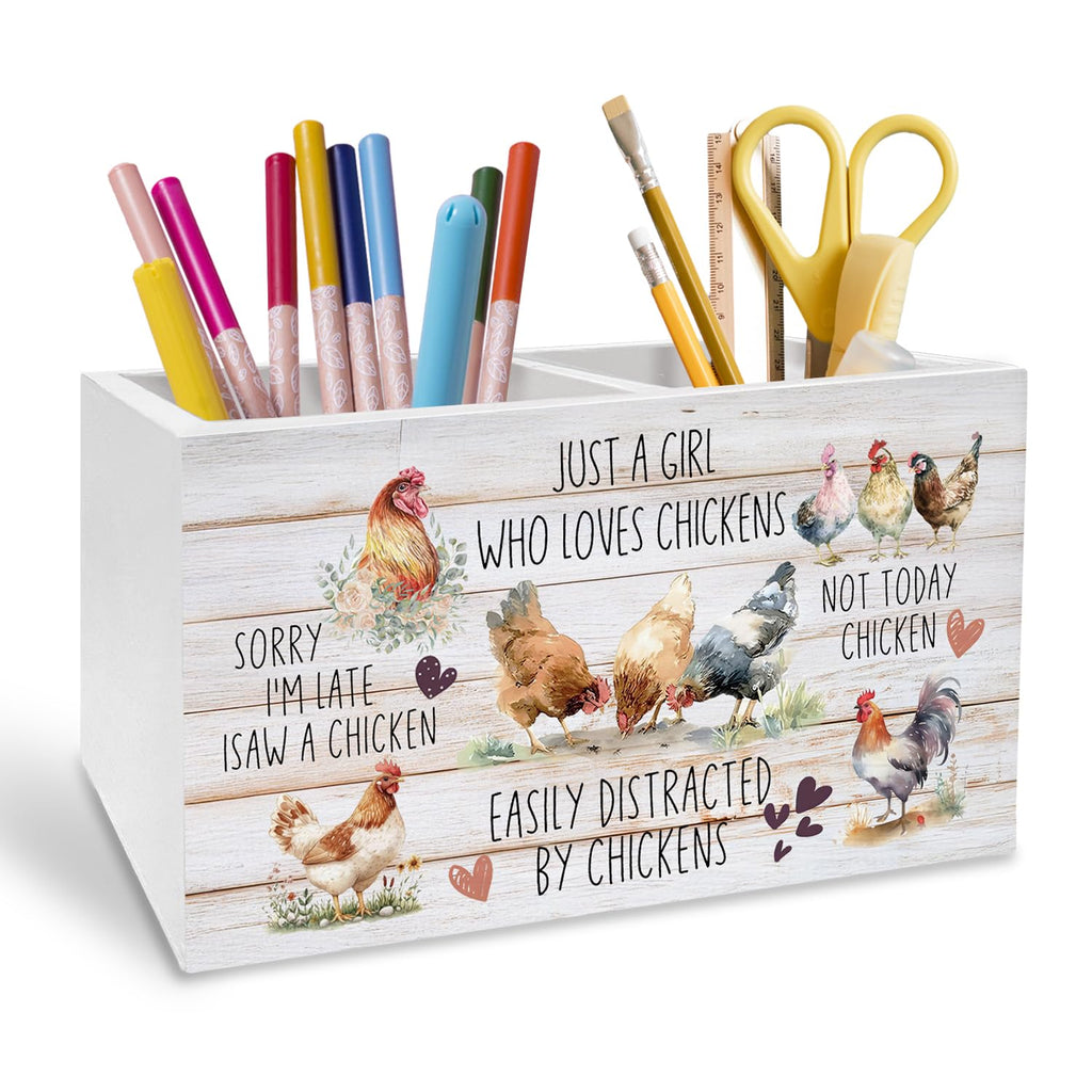 Highland Cow Pen Holder for Desk, Funny Easily Distracted by Cows Pencil Organizer