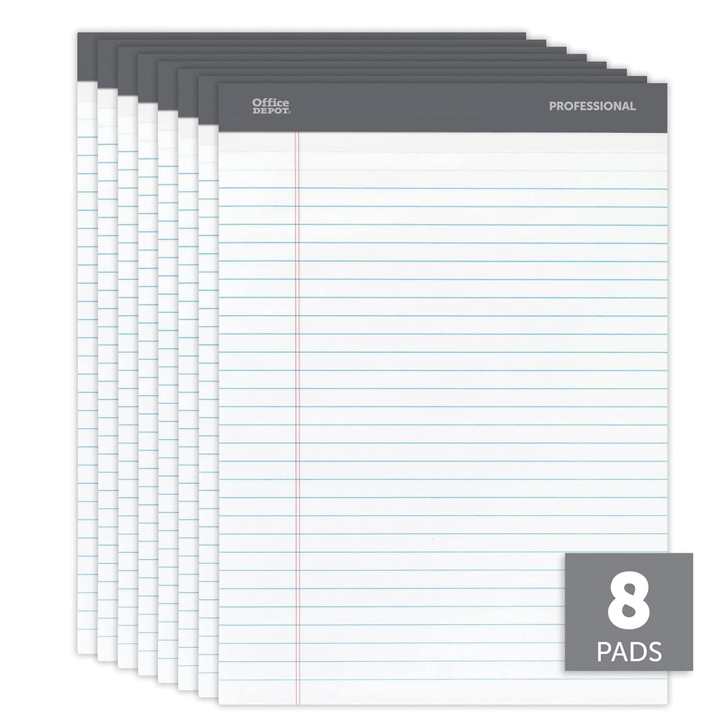 Office Depot Professional Legal Pad, 8 1/2in. x 11 3/4in., Legal Ruled, 50 Sheets Per Pad