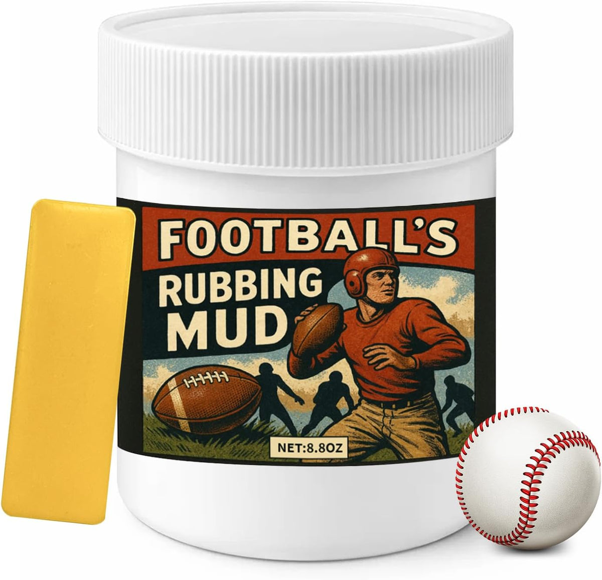 TBTFW Baseball Mud, Enhance Grip and Deepen Leather Color-8oz