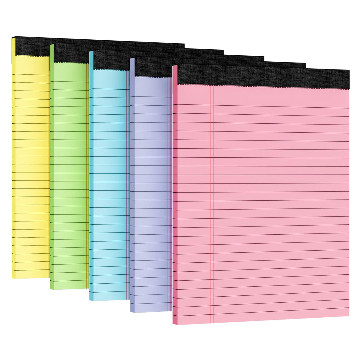 5pcs Legal Pads 8.5 x 11, Color Notepads 8.5 x 11 In, Perforate Wide Ruled