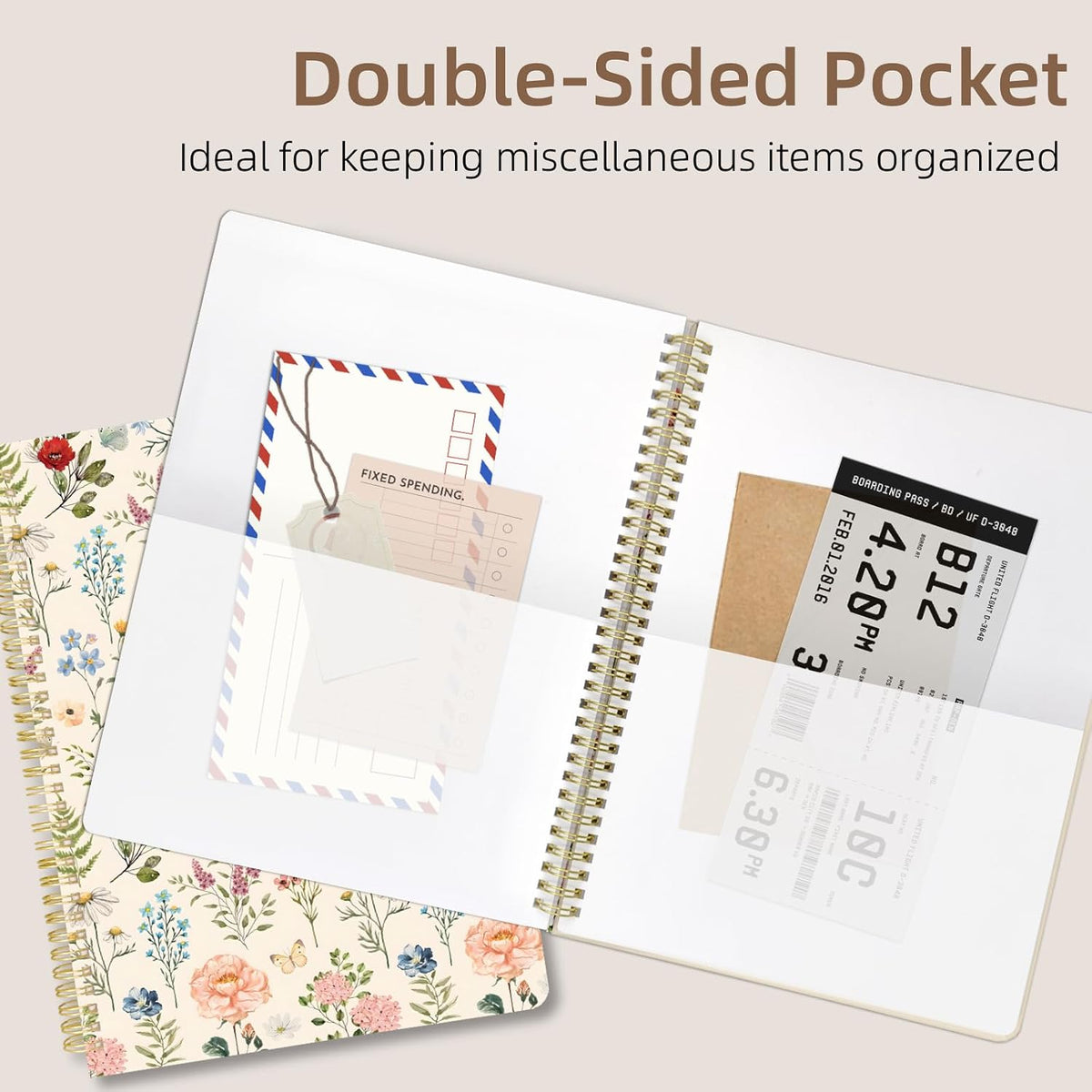 Cute Spiral Notebook 8.5 x 11 Graph Paper Journal A4, Plant Flower