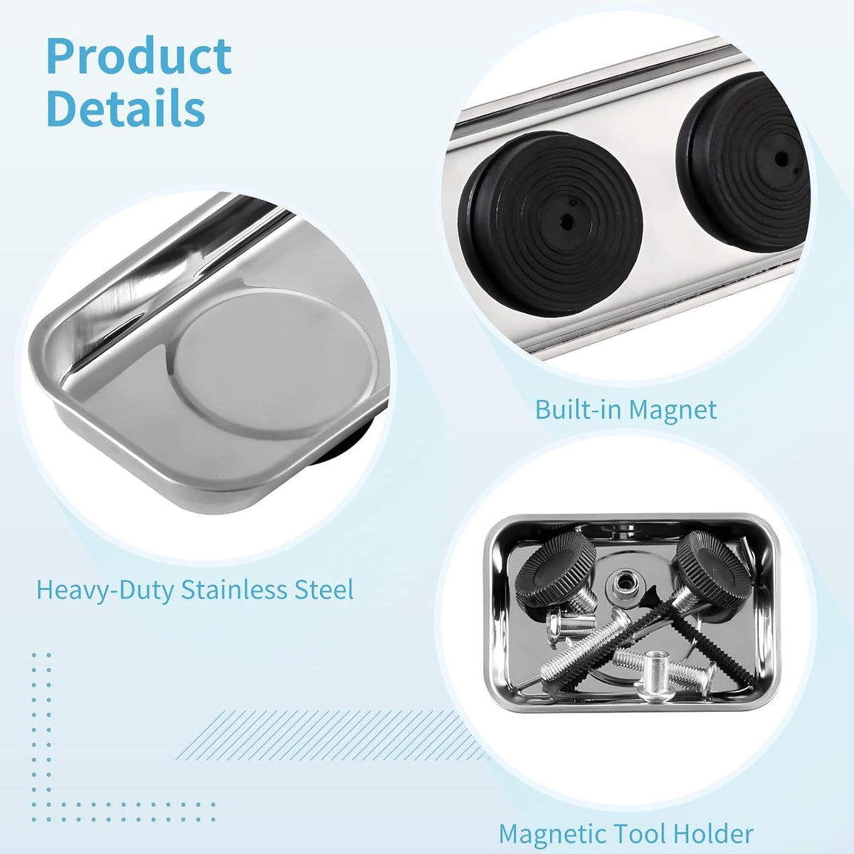 3 Pcs Magnetic Parts Tray, Magnetic Tool Tray
