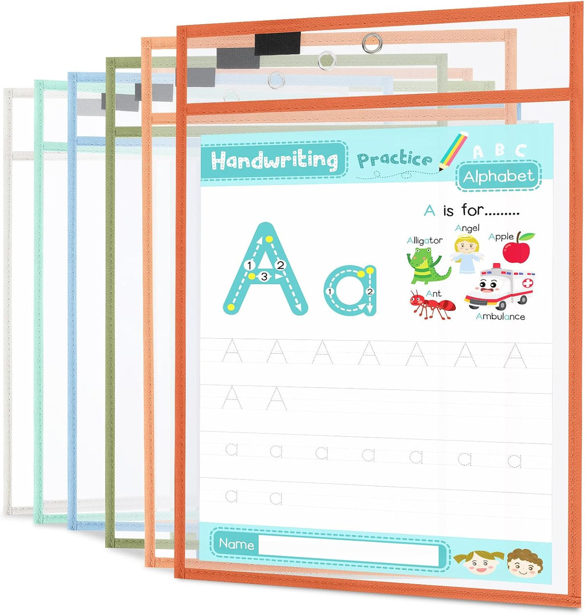 gisgfim 12 Pack Reusable Dry Erase Pocket Sleeves 8.5x11 Inch Boho