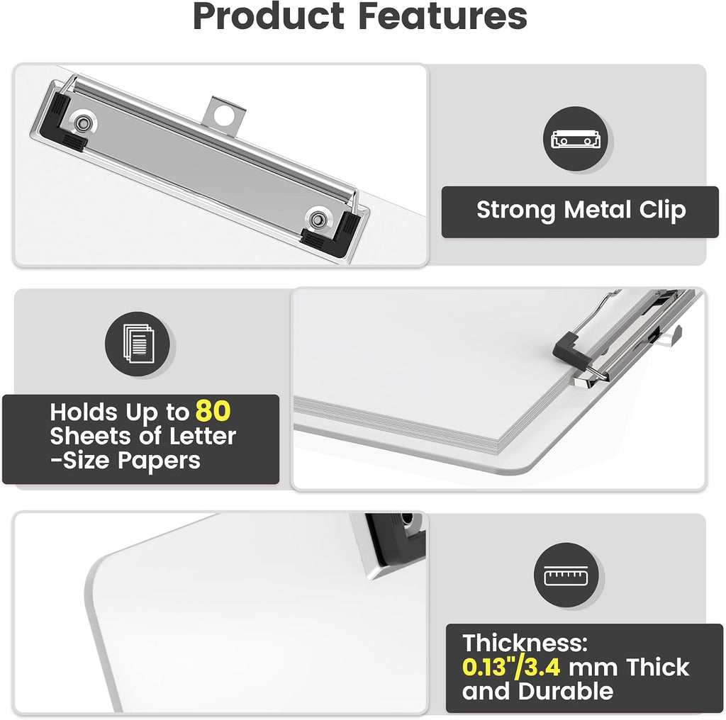 Extra Large 11x17 Clipboards, Plastic Clear Drawing Boards, Horizontal Clip Board