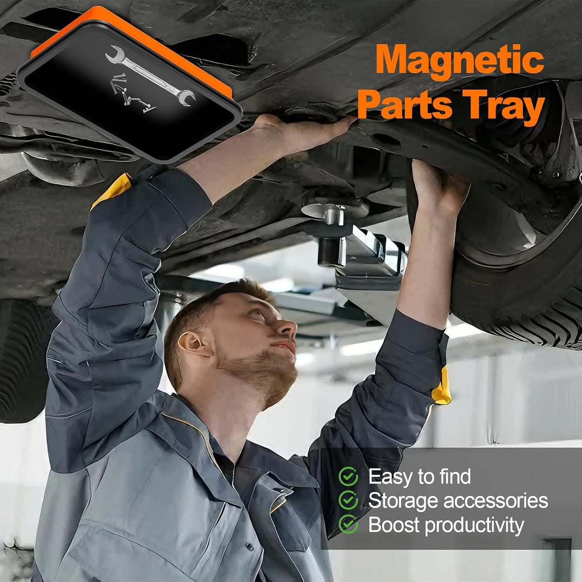 3-Piece Foldable Magnetic Parts Tray Set