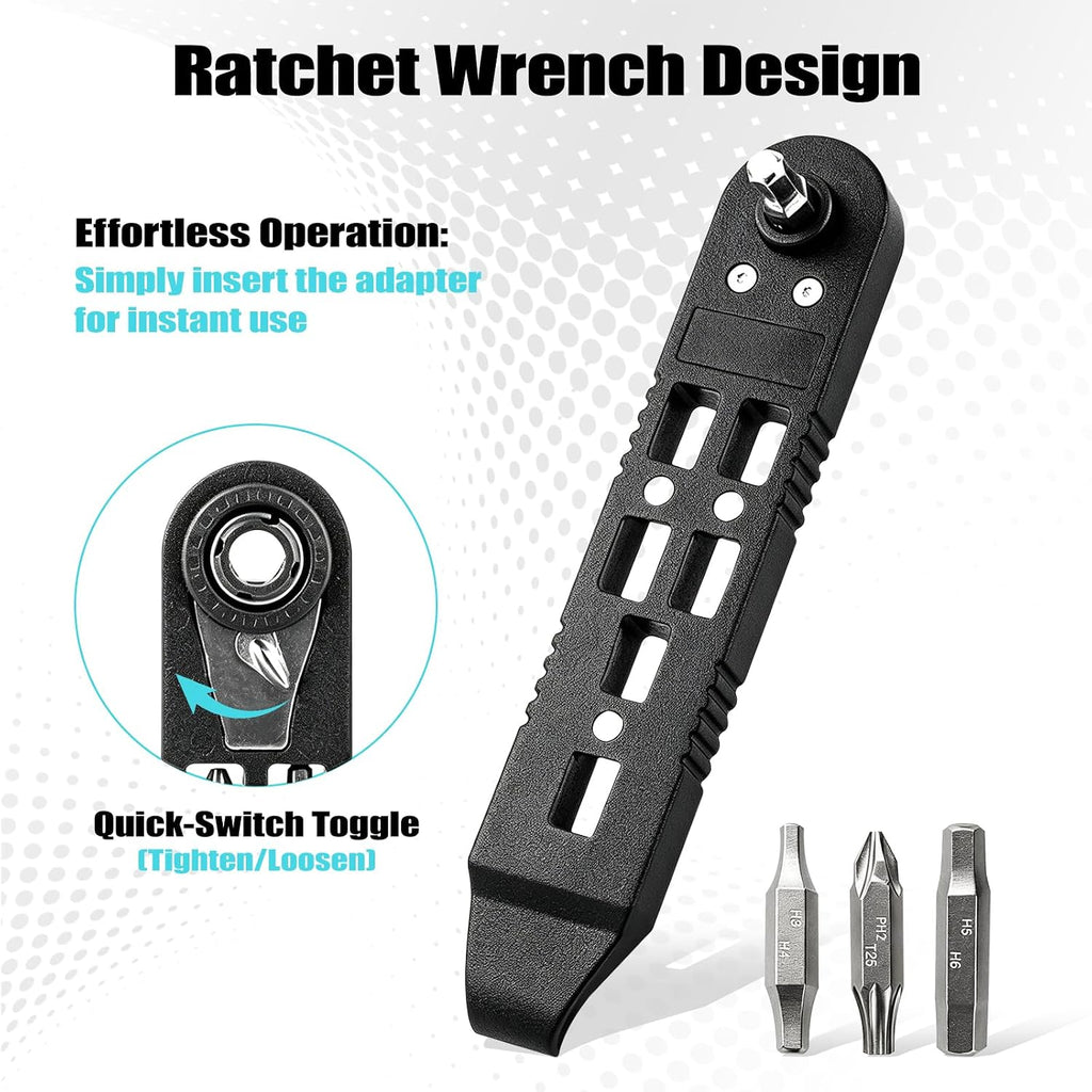 14-in-1 Bike Tire Levers Kit, Portable Bicycle Multi-Tool with Reversible Mini Ratchet