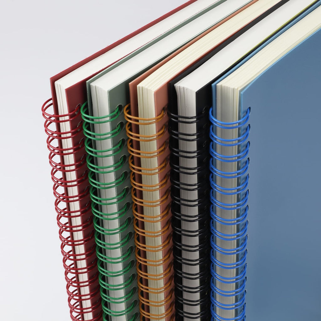 5 Pack Spiral Notebooks 8.3" x 5.7", 80 Sheets College Ruled Notebook with Plastic
