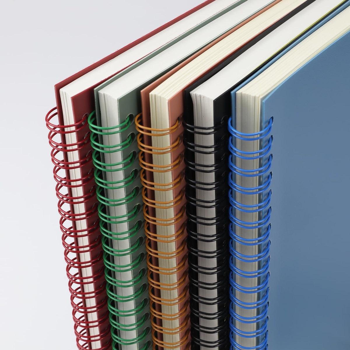 5 Pack Spiral Notebooks 8.3" x 5.7", 80 Sheets College Ruled Notebook with Plastic