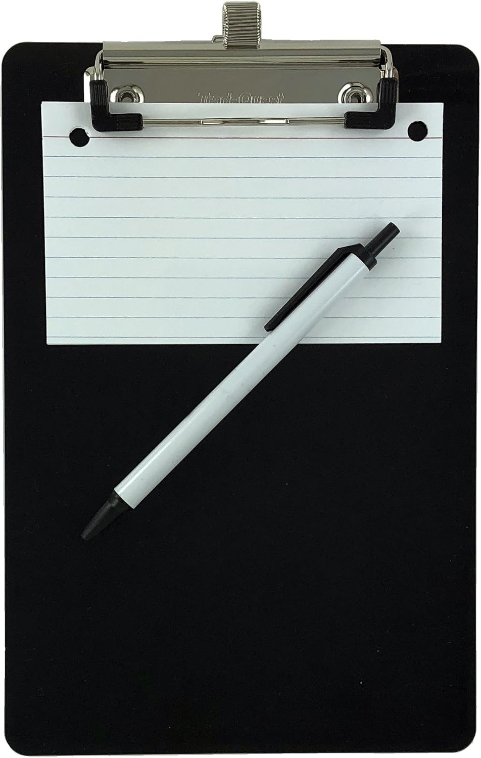Trade Quest Black 6'' x 9'' Clipboards Pen Holder Pen Included (6-Pack)