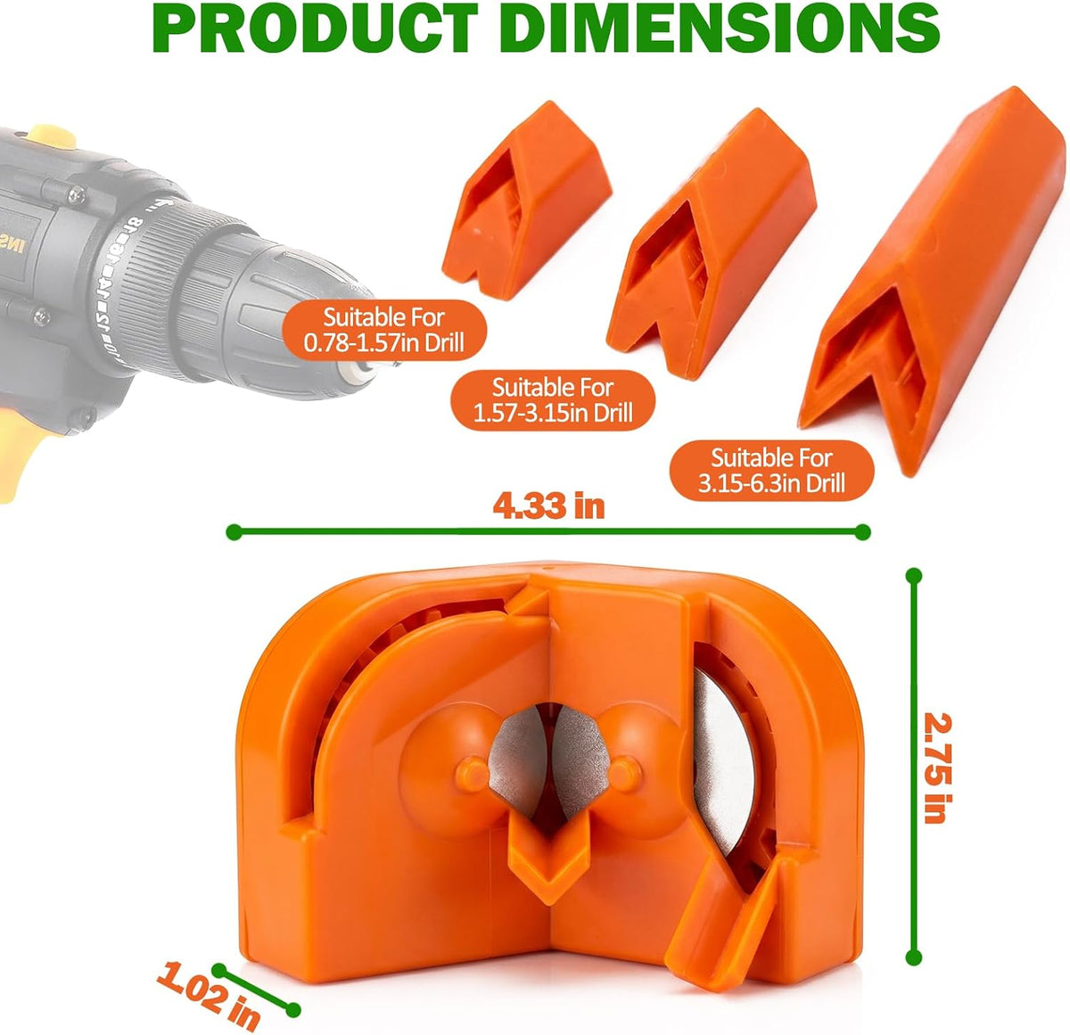 Multipurpose Drill Bit Sharpener for All Bits (5/64''-5/8'')