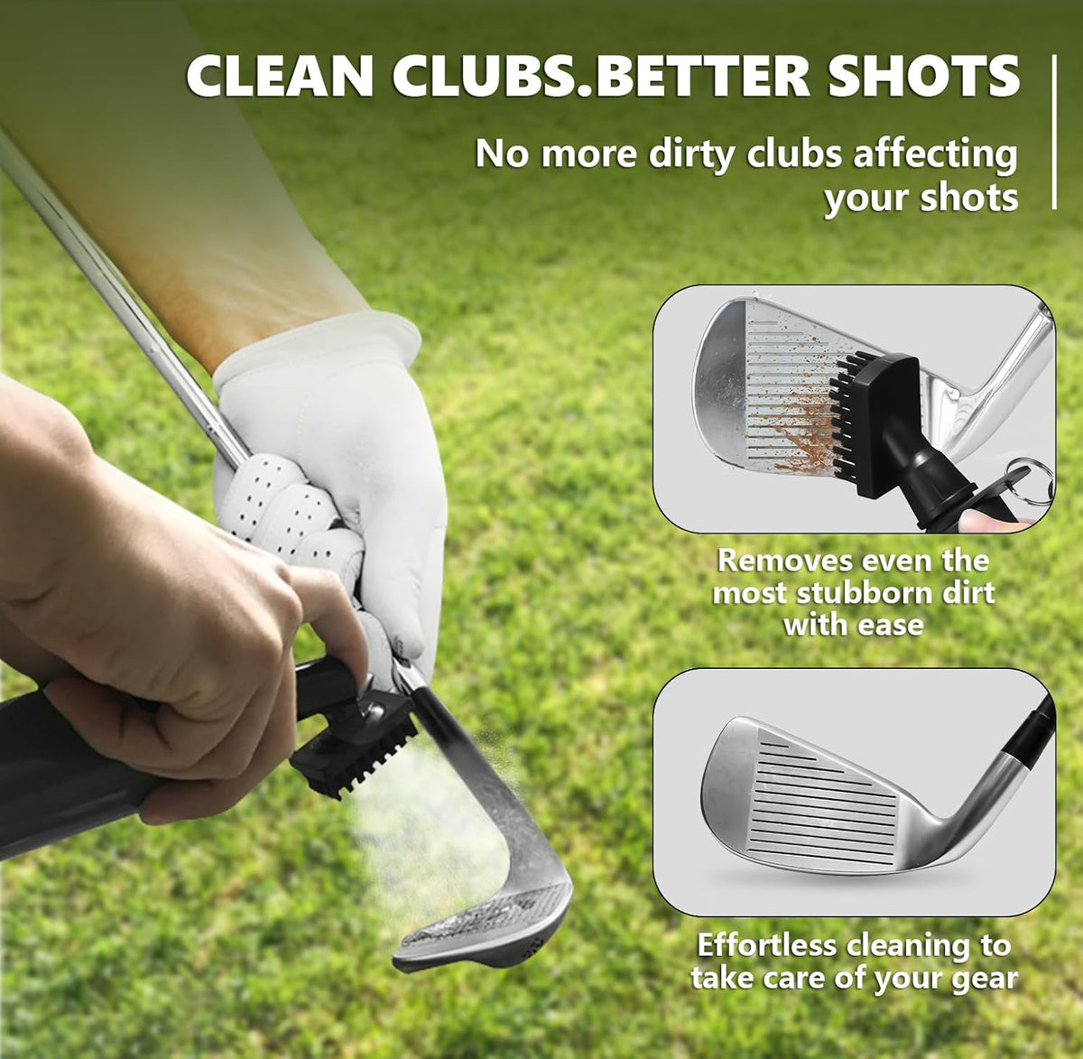 Golf Club Cleaner Brush 2 Pack - 7 Inch Golf Water Brush with 5 Oz Leakproof Bottle