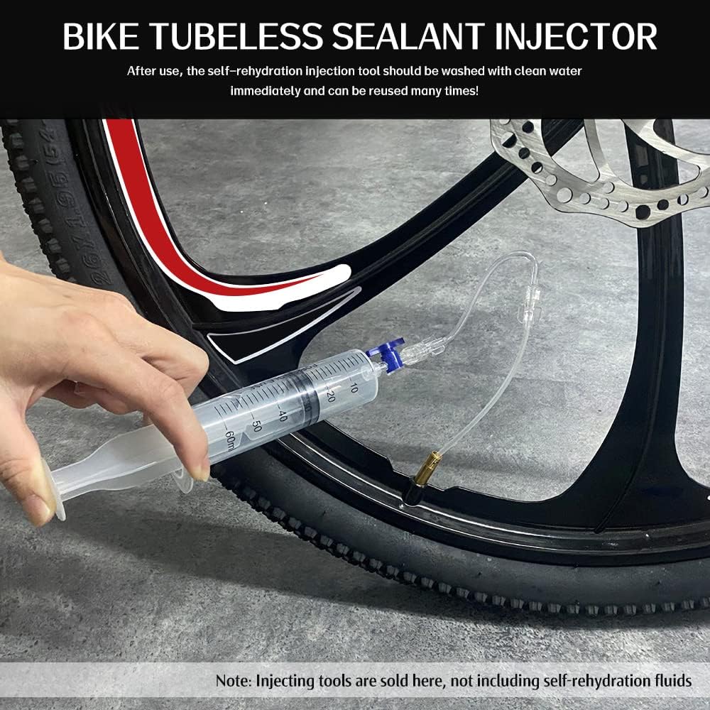 8Pcs Cycling Syringe Kit, Tubeless Tire Sealant Injector with Switch