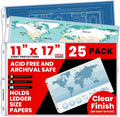 11x17 Sheet Protectors, 25 Pack, Heavyweight, Clear Page Protectors