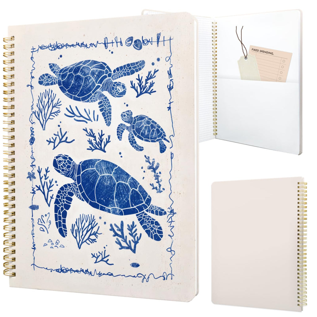 Cute Spiral Notebook 8.5 x 11 Graph Paper Journal A4, Plant Flower