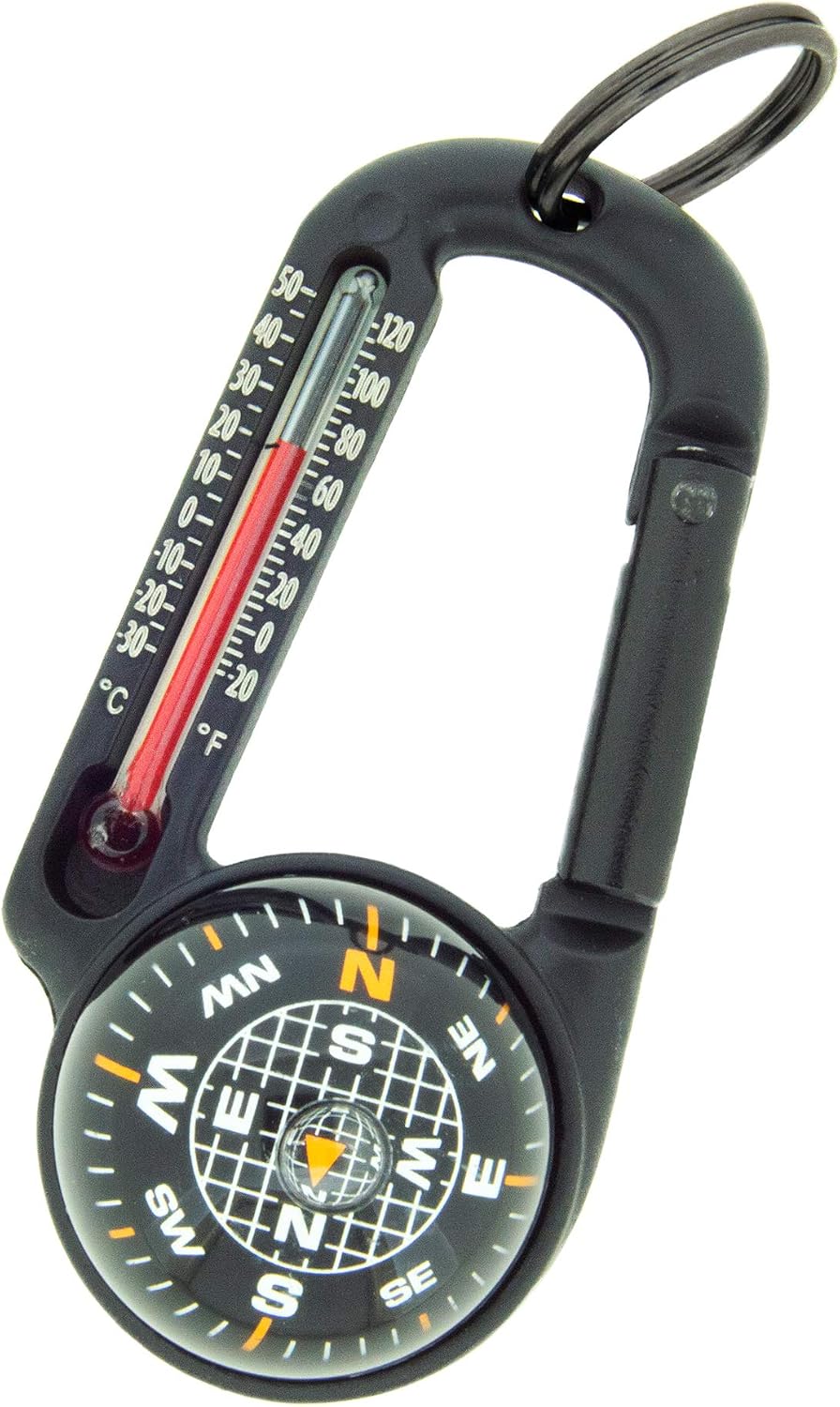 Sun Company TempaComp - Ball Compass and Thermometer Carabiner | Hiking, Backpacking