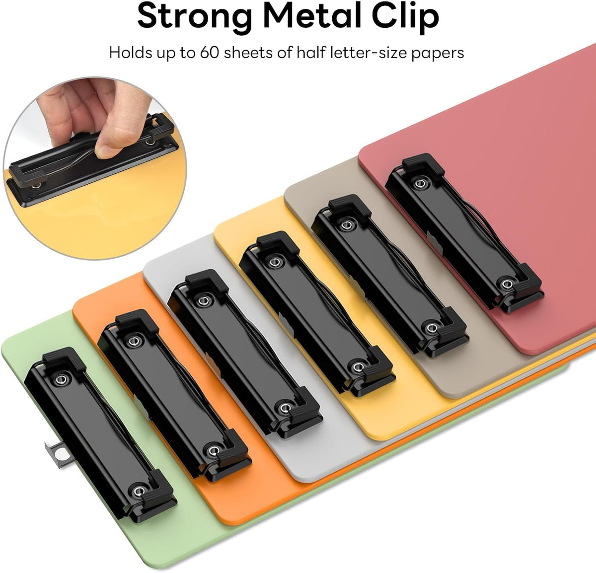 6 Pack Colorful Small Clipboard, A5 Mini Clip Board