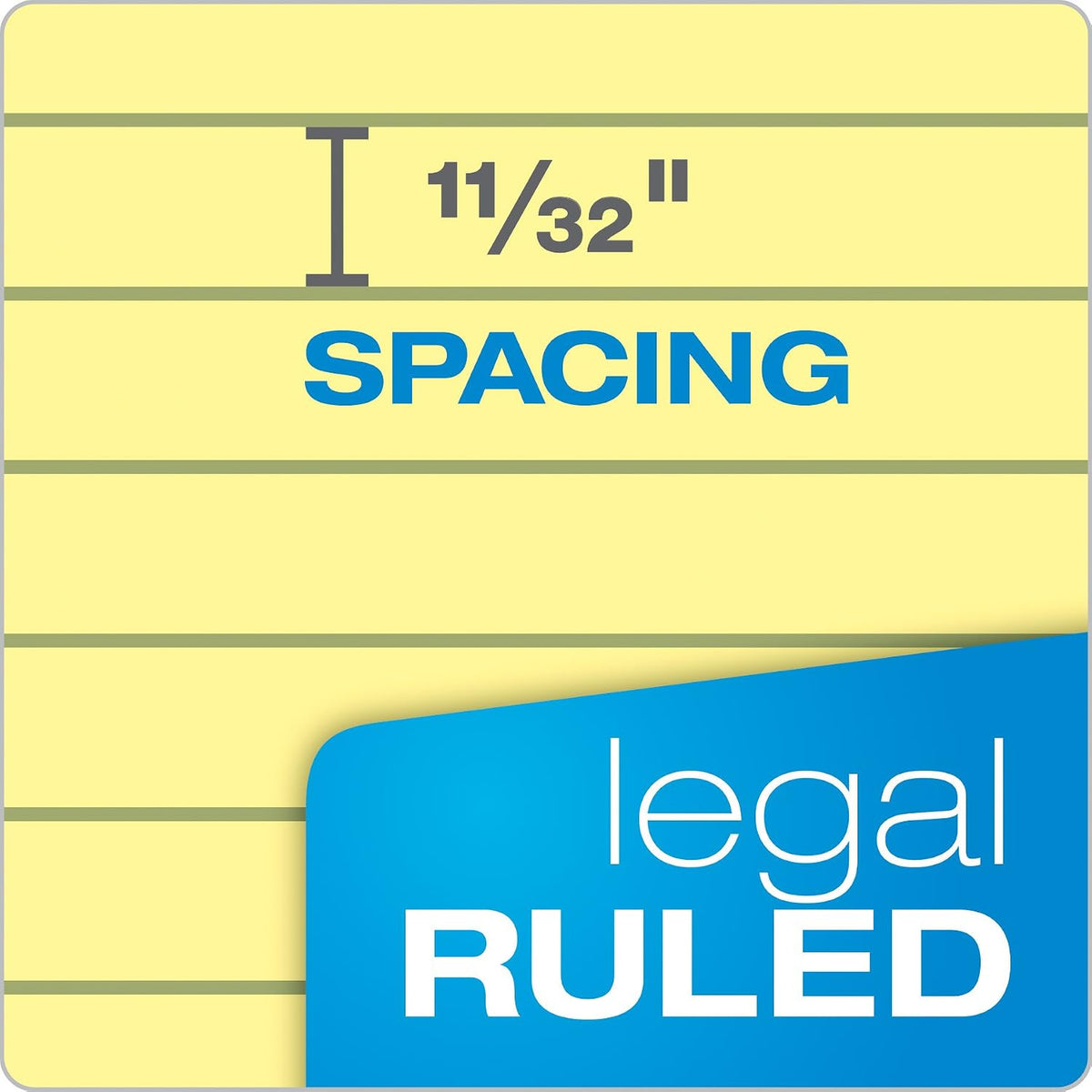 TOPS The Legal Pad Writing Pads, 8-1/2" x 11-3/4", Canary Paper, Legal Rule, 50 Sheets