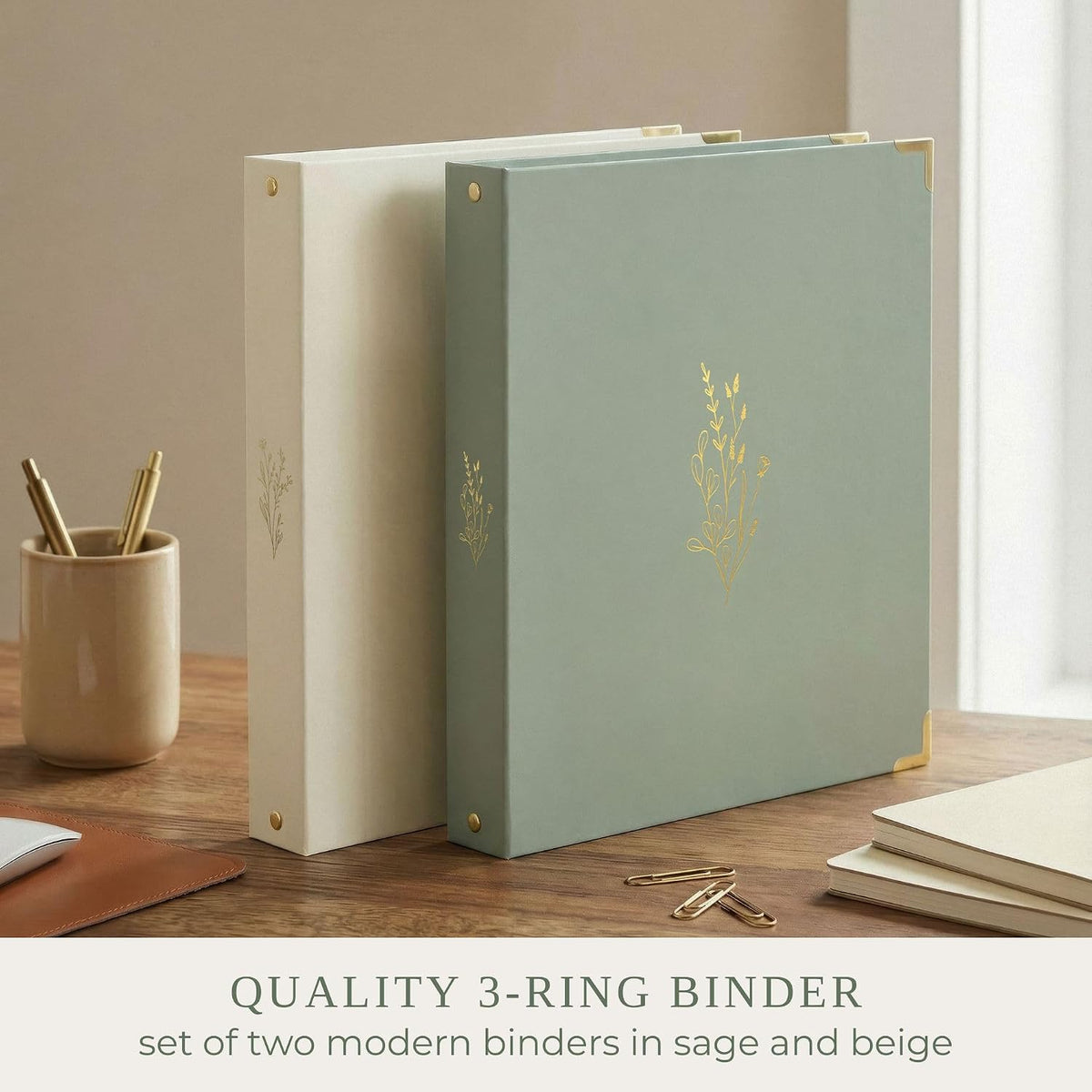 Aesthetic 3 Ring Binder Set of 2-1 Inch Binder Fits Letter Sized Paper