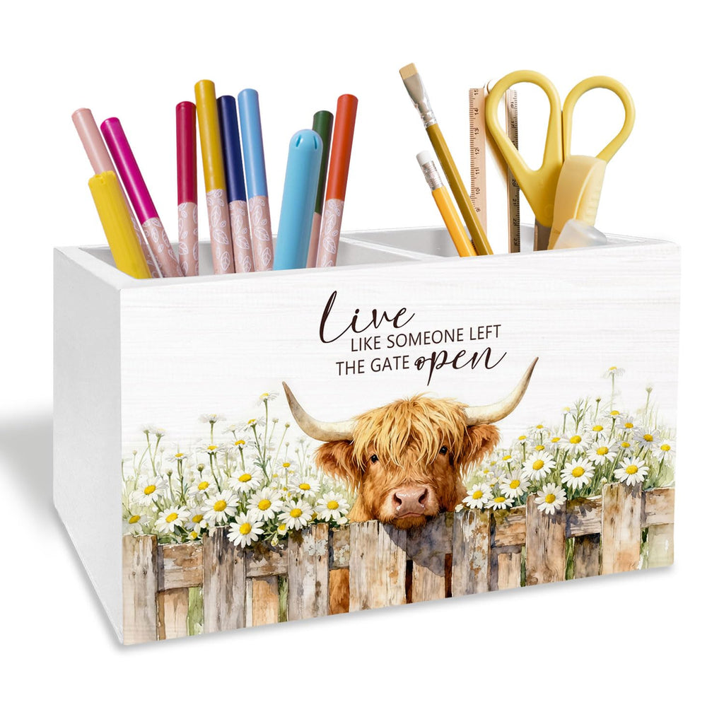 Rustic Giraffe Pen Holder for Desk, Giraffe Lover Gifts Pencil Organizer