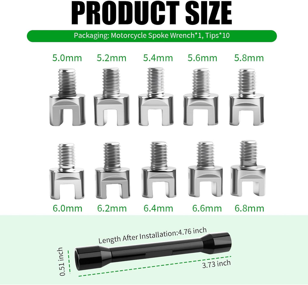 Motorcycle Spoke Wrench Kit,Spoke Torque Wrench for Wheel Repair