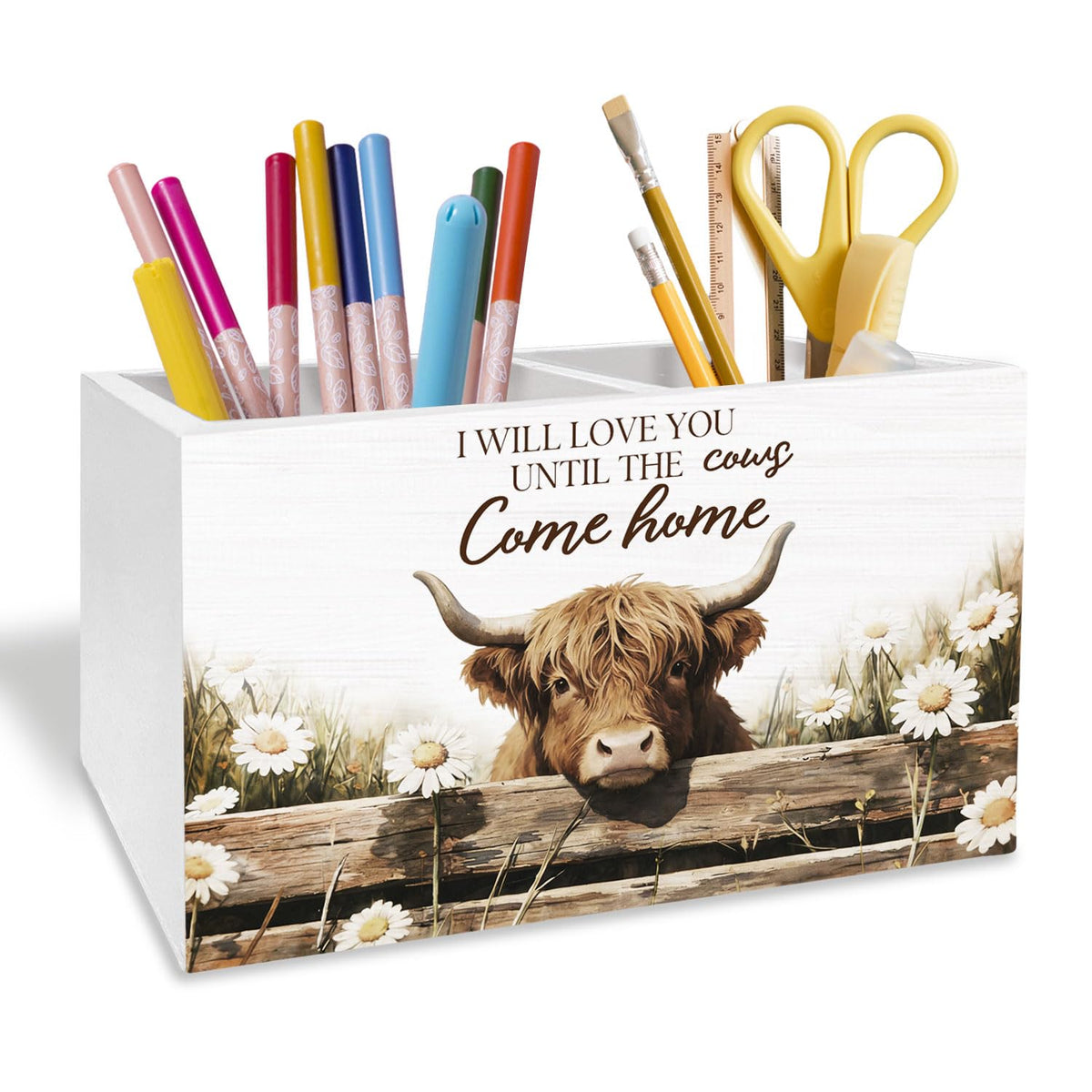 Rustic Giraffe Pen Holder for Desk, Giraffe Lover Gifts Pencil Organizer