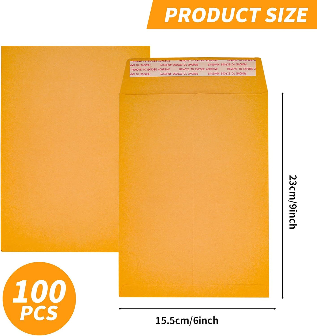 6 x 9 Catalog Envelopes Mailing Self Seal 100 Pack